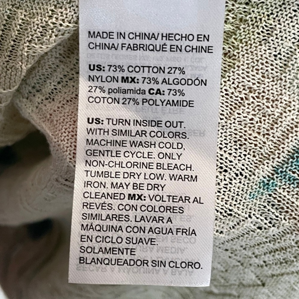 Chicos‎ Medium Tropical Palm Long Kimono Cardigan Green Teal Short Sleeve - Picture 4 of 9